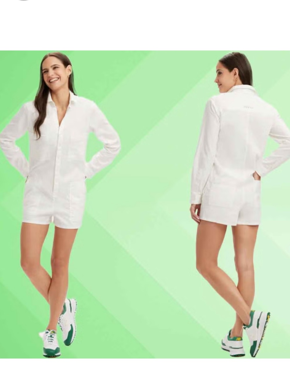 NWT Renwick White Long-Sleeve Caddie-Suit Romper